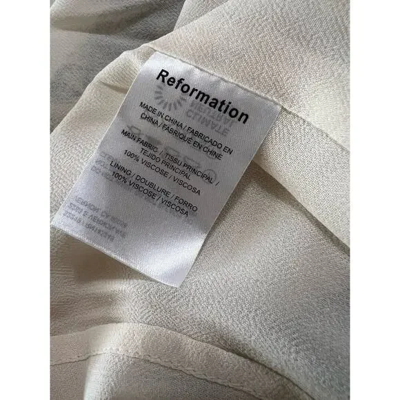 Reformation Kourtney Pastoral Side Slit Midi Dress Blue Size 12 - Picture 10 of 11